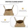 Zerodeko 3pcs Handmade Flower Storage Basket Woven Sundries Organizer Stylish Decorative Storage for Home Capacity Material for Living Room Balcony Garden view 2