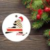Christmas Ceramic Ornament New York State 2022 Ceramic Elegant Christmas Hanging Ornaments State 2022 with Sante Hat New York Ornament for Christmas Tree view 2
