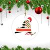 Christmas Ceramic Ornament New York State 2022 Ceramic Elegant Christmas Hanging Ornaments State 2022 with Sante Hat New York Ornament for Christmas Tree view 3