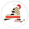 Christmas Ceramic Ornament New York State 2022 Ceramic Elegant Christmas Hanging Ornaments State 2022 with Sante Hat New York Ornament for Christmas Tree view 4