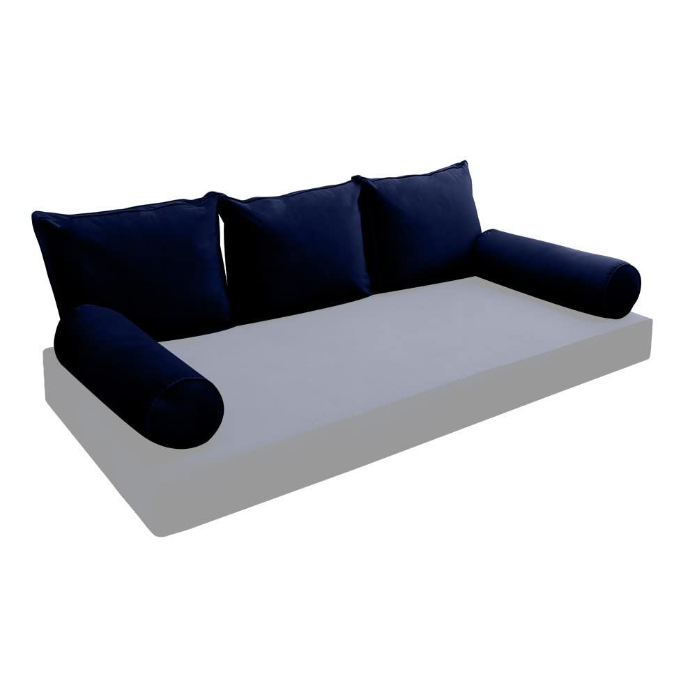Cover ONLY Model V3 Twin Velvet Same Pipe Indoor Daybed Cushion Bolster - AD373