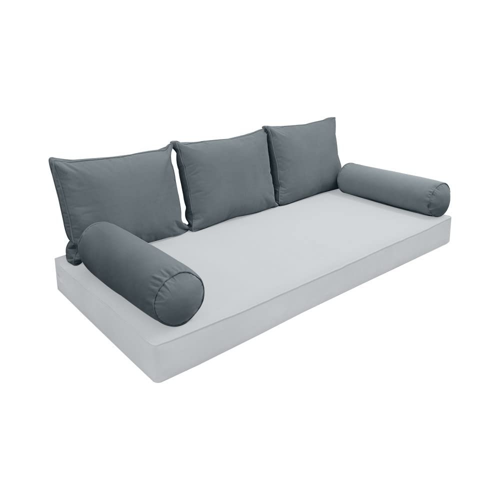 Cover ONLY Model V3 Twin Velvet Same Pipe Indoor Daybed Cushion Bolster - AD347