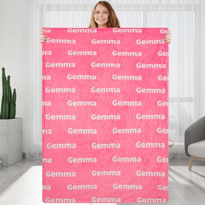 Personalized Throw Blankets Gift for Girls Boys, Custom Baby Blanket with Name,Birthday Gift for Her Him, Super Soft Blanket Gift for Her Christmas Memorial Day Valentines Day Gifts (Pink)