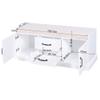 White Classic Wood Shoe Storage Bench with 2 Drawers and 2 Doors,Living Room Storage Bench with Beige Seat Cushion for Entryway Hallway Front Door,Saving Space view 2