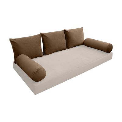 Cover ONLY Model V3 Full Velvet Knife Edge Indoor Daybed Cushion Bolster - AD308