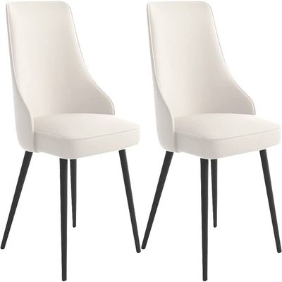 IBOWZ Dining Chair Set Kitchen Dining Room Furniture Chairs Kitchen Dining Chairs Set of 2 Water Proof PU Leather Side Chair with Metal Legs Kitchen Living Room Lounge Counter Chairs
