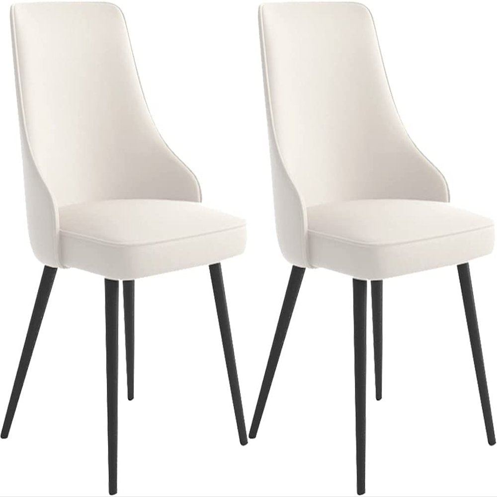 IBOWZ Dining Chair Set Kitchen Dining Room Furniture Chairs Kitchen Dining Chairs Set of 2 Water Proof PU Leather Side Chair with Metal Legs Kitchen Living Room Lounge Counter Chairs