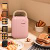6-in-1 Single Waffle Maker, Waffle Maker Iron for Family, 650W Waffle Machine with Deep Non-Stick Cooking Plates, Detachable and Interchangeable Plates, Automatic Temperature Control,Pink view 1