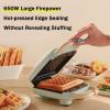 6-in-1 Single Waffle Maker, Waffle Maker Iron for Family, 650W Waffle Machine with Deep Non-Stick Cooking Plates, Detachable and Interchangeable Plates, Automatic Temperature Control,Pink view 3