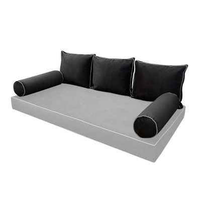 SLIPCOVER ONLY Contrast Full Style V3 Velvet Indoor Daybed Bolster Cushion AD350
