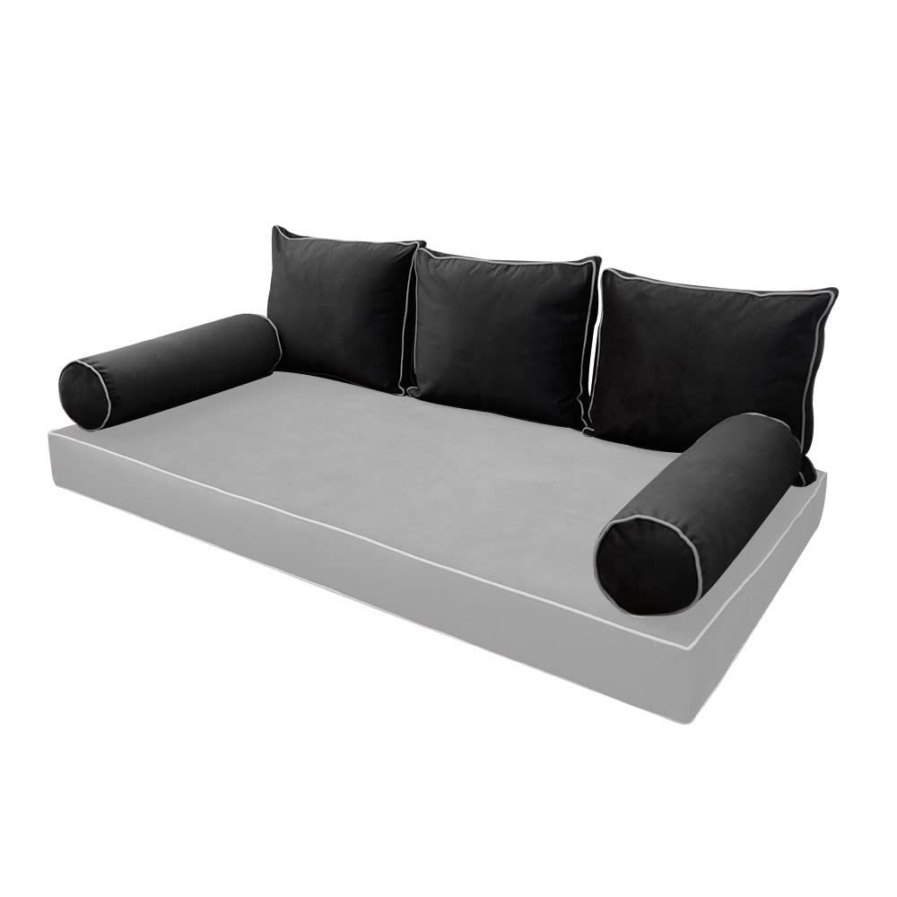 SLIPCOVER ONLY Contrast Full Style V3 Velvet Indoor Daybed Bolster Cushion AD350