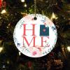 Christmas Ornament Utah Wreath Home State Customized Round Ceramic Ornament US State Christmas Wreath 2022 Utah Ornament for Christmas Tree view 1