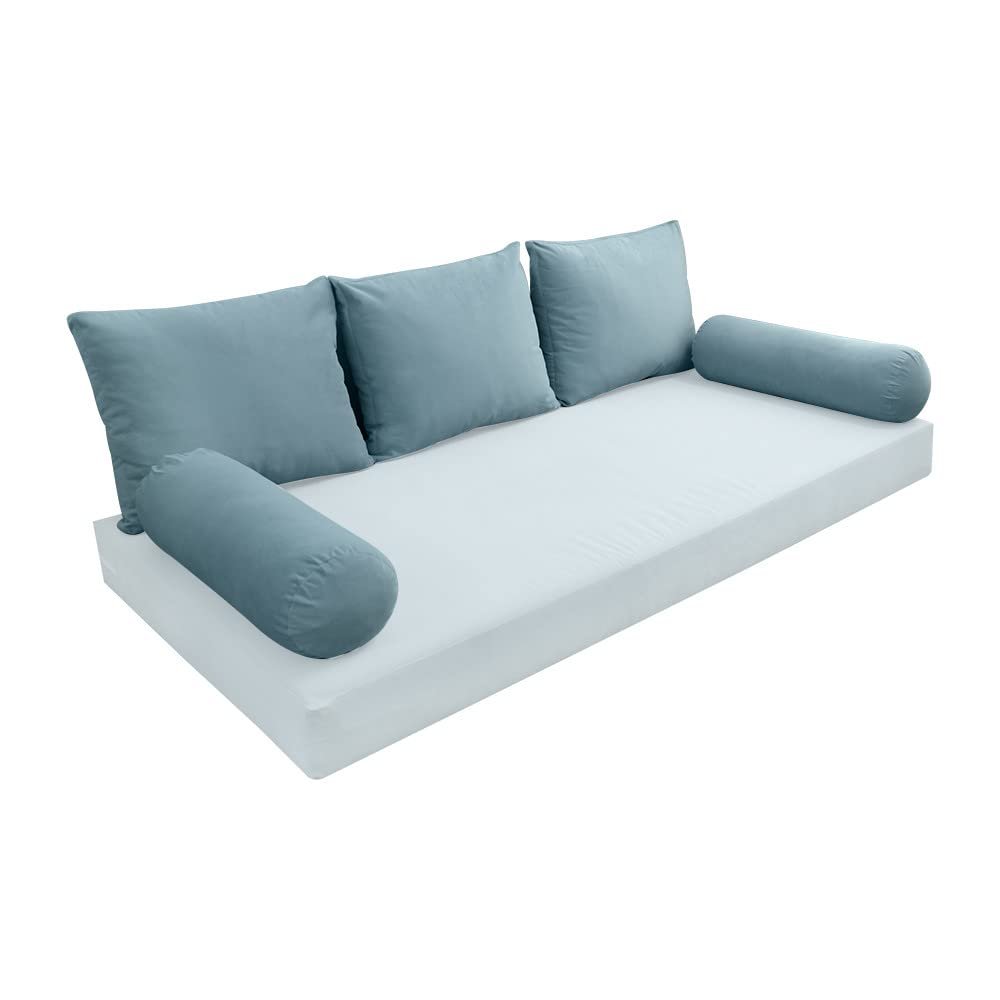 Cover ONLY Model V3 Full Velvet Knife Edge Indoor Daybed Cushion Bolster - AD355
