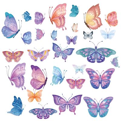 CRASPIRE 16 Sheets Butterfly Wall Decals Window Stickers Clings Spring Removable Colorful Vinyl Wall Art Decors Peel and Stick for Home Room Bedroom Nursery Living Room Bathroom Birthday Party