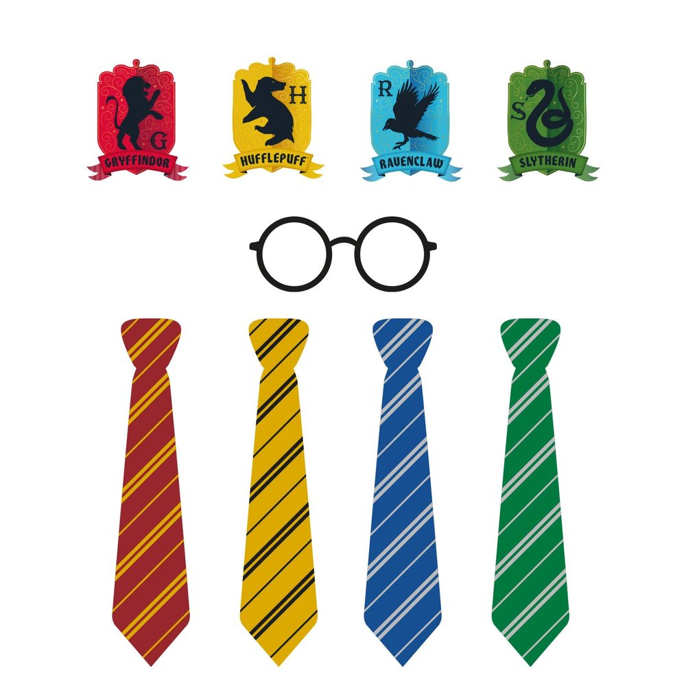 Amscan 9915086 - Harry Potter Hogwarts Houses Kids Birthday Party Photobooth Props - 24 Pieces
