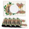 Merry Christmas Dog English Pointer Rectangle Placemats Set of 4, 12" X 18" Canvas Farmhouse Christmas Pet Holly Wreath Table Mats Decorative Placemats for Dining Table,Decorative Mats,Housewarming view 1