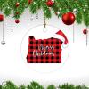 Christmas Ceramic Ornament Oregon First Christmas in Porcelain Double Sided Oregon US State Buffalo Check Plaid Cut Out 2022 Ornament Double Sided Porcelain Country Souvenir Gift view 3