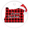 Christmas Ceramic Ornament Oregon First Christmas in Porcelain Double Sided Oregon US State Buffalo Check Plaid Cut Out 2022 Ornament Double Sided Porcelain Country Souvenir Gift view 4