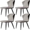 Dining Chair Set Kitchen Dining Room Furniture Chairs PU Leather Dining Chair Set Of 4 with Backrest Soft Cushion And Carbon Steel Chair Feet for Living Room Bedroom Kitchen (Color : Light gray,Size view 1