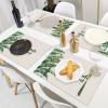 Tropical Plants Love The Plant And Love Life Rectangle Placemats Set Of 4, 12" X 18" Canvas Farmhouse Plant Lover Mom Gift Table Mats Decorative Placemats For Dining Table,Decorative Mats,Housewarming view 4