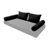 Prolinemax Style V4 Twin Size Velvet Pipe Trim Indoor Daybed Bolster Pillow Cushion Fitted Sheet |Cover ONLY| AD374 view 2