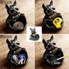 AETVRNI Table Trash Can - Ceramic French Bulldog - Table Decoration Sculpture Deco-Easy to Clean,White view 3
