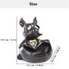 AETVRNI Table Trash Can - Ceramic French Bulldog - Table Decoration Sculpture Deco-Easy to Clean,White view 4