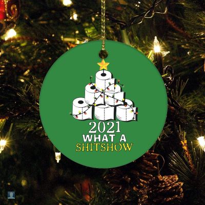 2021 What A Shitshow, Toilet Paper Tree Ceramic Ornament Holiday Ornament for Home Christmas Tree Decor