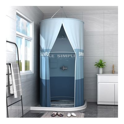 Shower Curtain Portable Cold Proof Warm Shower Curtain, Round Zipper Polyester Cloth Bathroom CoverWaterproof Corner Bathroom Shower Curtain (Size : 100x200cm)