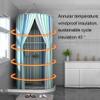Shower Curtain Portable Cold Proof Warm Shower Curtain, Round Zipper Polyester Cloth Bathroom CoverWaterproof Corner Bathroom Shower Curtain (Size : 100x200cm) view 4