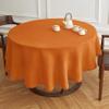 Solino Home Linen Round Tablecloth 70 Inch - 100% Pure Linen Pumpkin Round Tablecloth - Machine Washable Table Cloth - Sonoma view 1