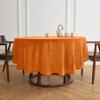 Solino Home Linen Round Tablecloth 70 Inch - 100% Pure Linen Pumpkin Round Tablecloth - Machine Washable Table Cloth - Sonoma view 2