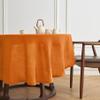 Solino Home Linen Round Tablecloth 70 Inch - 100% Pure Linen Pumpkin Round Tablecloth - Machine Washable Table Cloth - Sonoma view 3