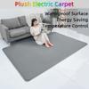 Floor Heated Mat - Electric Floor Heater, Soft Shaggy Area Rug, with Adjustable Thermostat, Waterproof, for Office and Home,Brown,50CM*150CM view 2