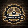 Custom Aircraft Mechanic Metal Sign with LED Lights Airplane Metal Wall Art, Personalized Pilot Name Sign Metal Airplane Wall Decor Mechanic Decor Birthday Housewarming Gifts Aviation Gifts 12 inch view 1