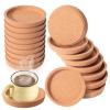 18 Pcs Cork Coasters Bulk 4 Inch Round Lip Cup Holder Leak Proof Cork Coasters for Drinks Reusable Absorbent Cup Coaster for Mugs Coffee Glass Table Desk Party Supplies, Brown view 1