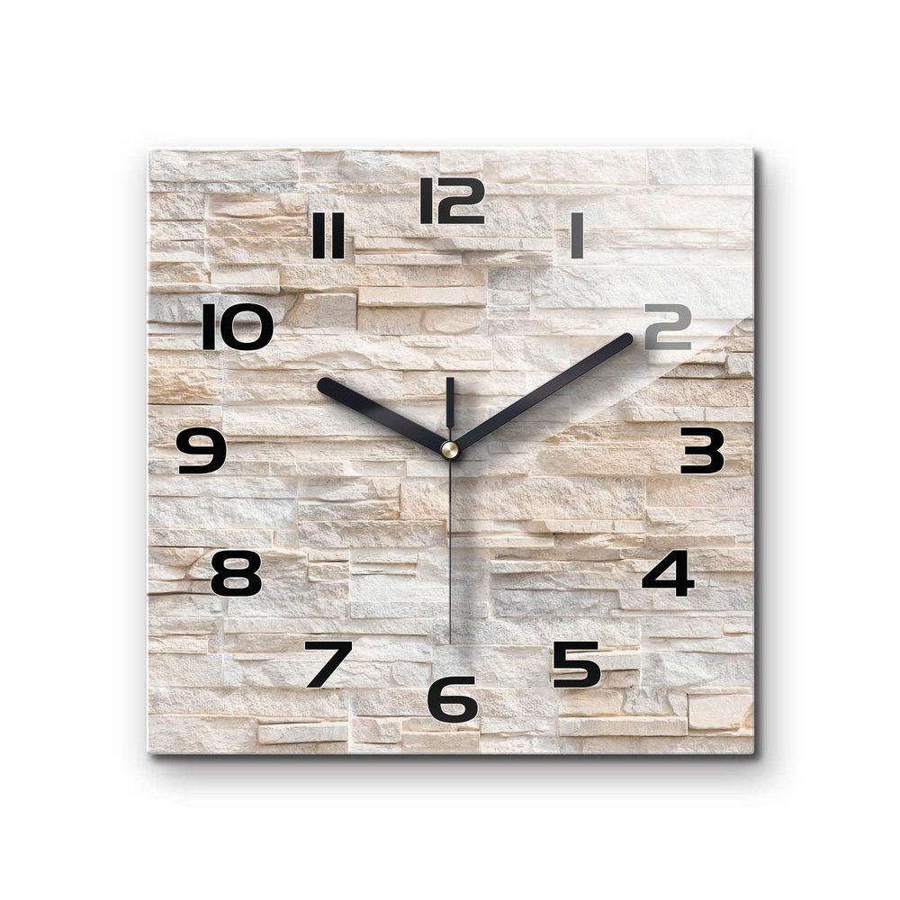 Tulup Glass Clock 11.8x11.8 inch/30x30 cm Tempered Glass Clock Wall Clock Image Real Glass Kitchen Salon - Brick Wall