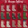 Brd Gifts Set of 4 - Personalized Christmas Stockings w/Name - 19 in, 15 Christmas Themes, 10 Fonts - Velvet Trimmed, Snowflake, Plaid, Fireplace Holiday Stocking Decorations, Gift for Family view 2