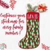 Brd Gifts Set of 4 - Personalized Christmas Stockings w/Name - 19 in, 15 Christmas Themes, 10 Fonts - Velvet Trimmed, Snowflake, Plaid, Fireplace Holiday Stocking Decorations, Gift for Family view 4