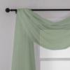 Chyhomenyc Sage Green Sheer Scarf Valances for Windows 216 Inch Extra Long, Window Scarf Drapes Rod Pocket Backdrop for Wedding Arch Draping/Party/Canopy Bed/Living Room, 2PC, 18 Feet Length view 2