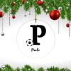 Christmas Ornament Soccer Ball Your Name & Initial P Xmas Gift Christmas Decoration Keepsake Ornament Personalized for Girl Boy 2022 Personalized Christmas Ornaments view 3