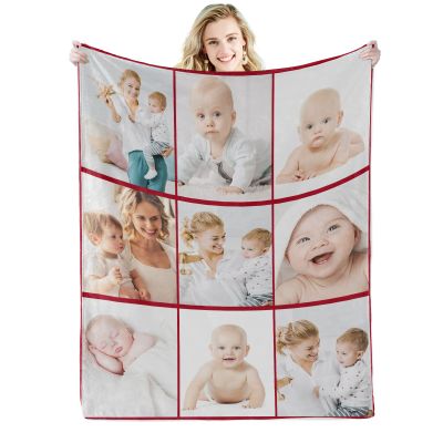 Abybela Custom Blankets with Photos Personalized Blanket with Picture Upload Custom Blanket Gifts for Family, Best Friends, Sisters, Birthday