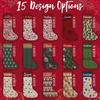 Brd Gifts Set of 5 - Personalized Christmas Stockings w/Name - 19 in, 15 Christmas Themes, 10 Fonts - Velvet Trimmed, Snowflake, Plaid, Fireplace Holiday Stocking Decorations, Gift for Family view 2