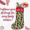 Brd Gifts Set of 5 - Personalized Christmas Stockings w/Name - 19 in, 15 Christmas Themes, 10 Fonts - Velvet Trimmed, Snowflake, Plaid, Fireplace Holiday Stocking Decorations, Gift for Family view 4