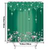 4 Pcs Glitter Diamond Shower Curtain Sets, Deep Green Shiny Drips Bath Decor with Rug and Toilet Lid Cover, Emerald Green Luxury Texture Colorful Bling Modern Bathroom Curtain with 12 Hooks, 72 x 72 view 2