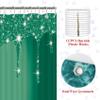 4 Pcs Glitter Diamond Shower Curtain Sets, Deep Green Shiny Drips Bath Decor with Rug and Toilet Lid Cover, Emerald Green Luxury Texture Colorful Bling Modern Bathroom Curtain with 12 Hooks, 72 x 72 view 4