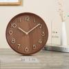 8.7'' Table Clock, Silent Arabic Numeral Clock, Round Wall Clock, Solid Wood Frame Tabletop Clock for Home Office Decoration view 2