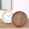 8.7'' Table Clock, Silent Arabic Numeral Clock, Round Wall Clock, Solid Wood Frame Tabletop Clock for Home Office Decoration view 4