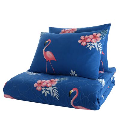 Animals Bedding Set, Full/Queen Size Bedspread Set, Flamingo Themed Coverlet, Kids Boys Girls Bedding, (Full/Queen)
