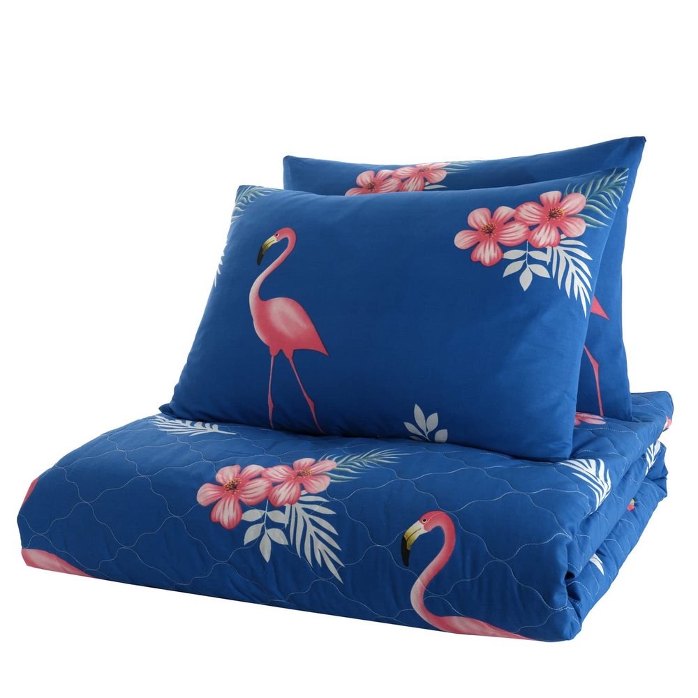 Animals Bedding Set, Full/Queen Size Bedspread Set, Flamingo Themed Coverlet, Kids Boys Girls Bedding, (Full/Queen)